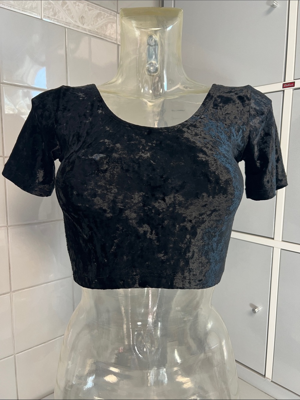 90s Body Wrappers Velvet Scoop Crop Top S Never Worn